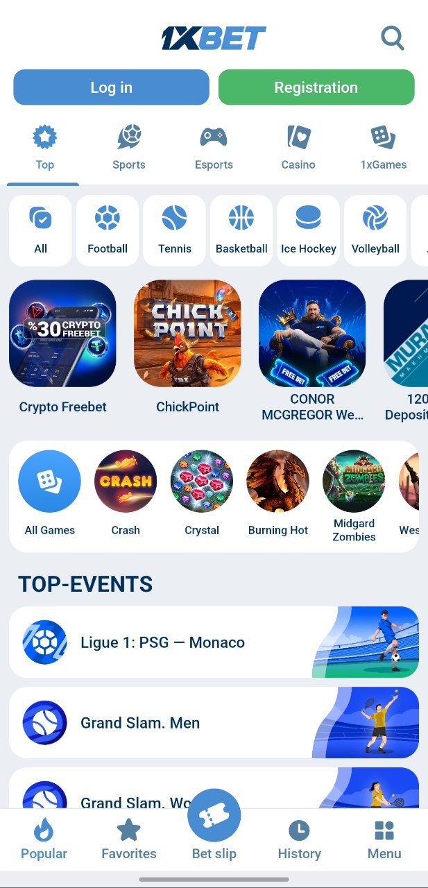 1xBet : Accueil : sports populaires, casino et Top Live
