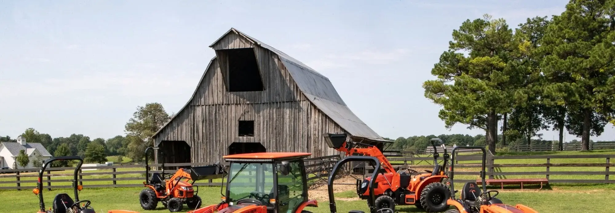 Barn with orange tractors
